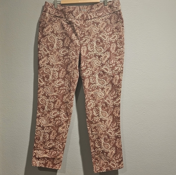 Jessica London Women's Size 18W  Pull-up Pants Paisley Design Stretch - Picture 1 of 4
